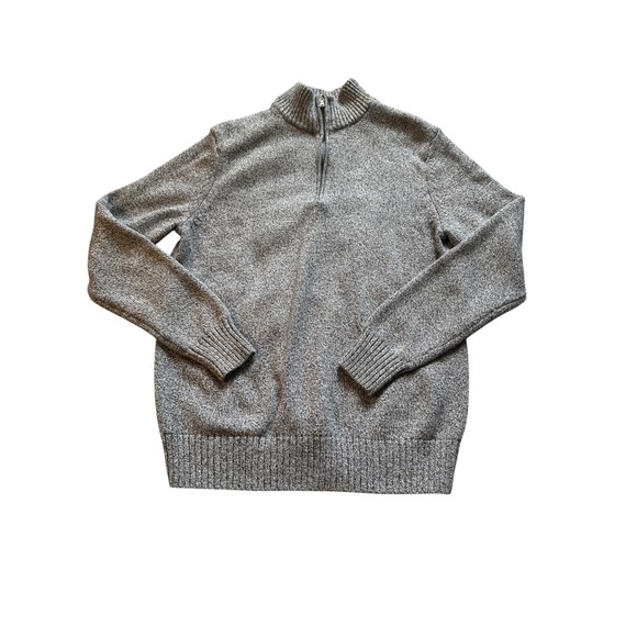 Other - Calvin‎ Klein Men's Gray 100% Cotton Half Zip Mock Neck Sweater Size Medium